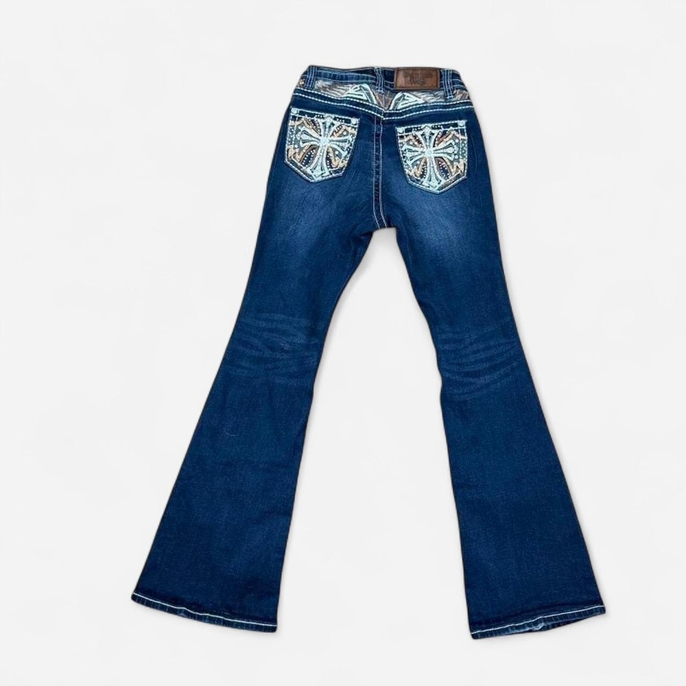 Westfield Eagle blue denim jeans with cross design on back pockets. Size: 1 - Picture 2 of 8